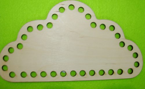 21x11 cm Nor crosetabilt din lemn natural, mediu, gaura de 8 mm, grosime 1 buc. 3 mm