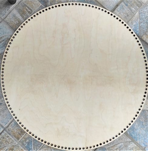 58cm Baza circulara crosetabila din lemn natural, gaura de 7,5 mm, grosime 1 buc. 3 mm