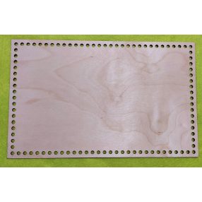   40x25cm Dreptunghi crosetabil din lemn natural cu gaura de 7 mm, 1 buc. grosime 3 mm
