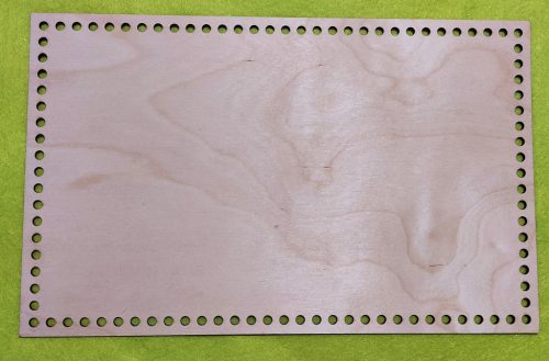 40x25cm Dreptunghi crosetabil din lemn natural cu gaura de 7 mm, 1 buc. grosime 3 mm