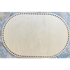   60x40cm Baza de cos crosetabila  din lemn natural cu gaura de 8 mm, 1 buc. grosime 3 mm