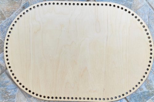 60x40cm Baza de cos crosetabila  din lemn natural cu gaura de 8 mm, 1 buc. grosime 3 mm
