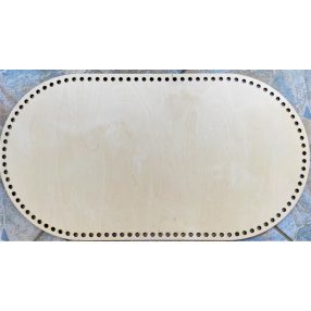    65x35cm Baza de cos crosetabila din lemn natural cu gaura de 8 mm, 1 buc. grosime 3 mm