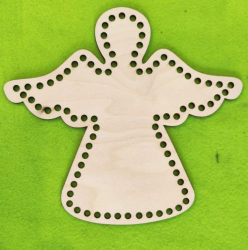 25,5x23cm Inger crosetabil din lemn natural cu gaura de 7 mm, 1 buc. grosime 3 mm