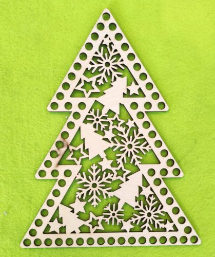 19,5x25cm Fulg de zapada mare din lemn natural, crosetabil, cu gaura de 8 mm, 1 buc., grosime 3 mm