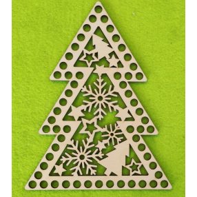    19x15cm Fulg de zapada mic din lemn natural, crosetabil, din lemn de pin, ajurat, cu gaura de 7,5 mm, 1 buc., grosime 3 mm