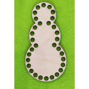   7,5x15cm Baza mica de om de zapada din lemn natural crosetabil, cu gaura de 8 mm, 1 buc., grosime 3 mm