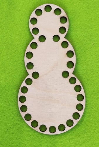 7,5x15cm Baza mica de om de zapada din lemn natural crosetabil, cu gaura de 8 mm, 1 buc., grosime 3 mm