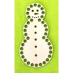   9x17cm Om de zapada mic, crosetabil, din lemn natural, cu ochi și gura, de 8 mm, grosime 1 buc. 3 mm