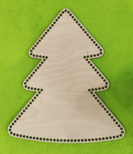 Baza mare din lemn de pin, crosetabil, din lemn natural, cu gaura de 7,5 mm, 1 buc., 36,5x42,5 cm, grosime 3 mm.