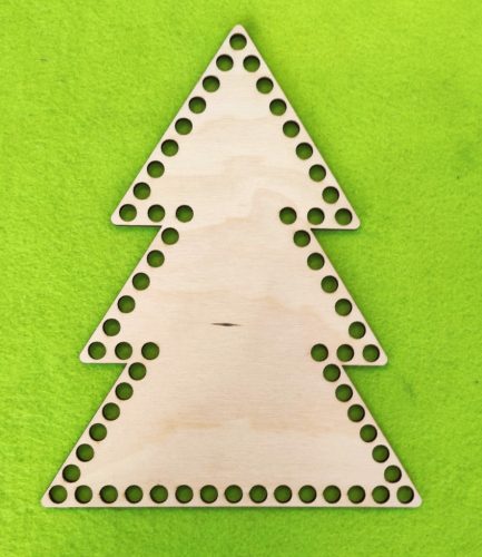  18x23cm Baza medie din lemn natural crosetabil, lemn de pin, cu gaura de 8 mm, grosime 1 bucata de 3 mm