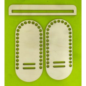    20x 9cm Baza de geanta crosetabila din lemn natural cu gaura de 9 mm, 1 set, grosime 3 mm