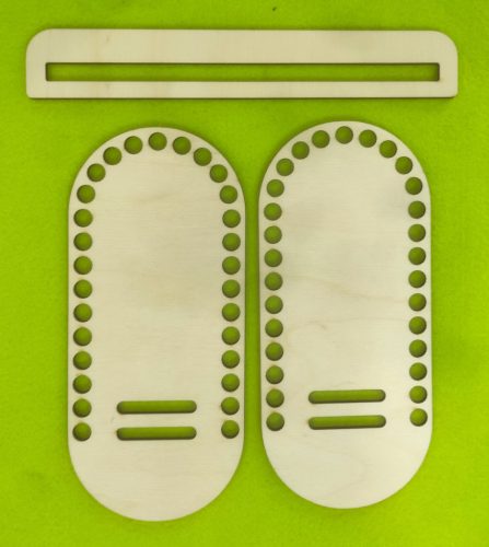  20x 9cm Baza de geanta crosetabila din lemn natural cu gaura de 9 mm, 1 set, grosime 3 mm