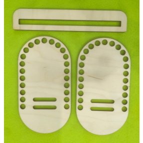     16,5x9cm Baza de sac crosetabila din lemn natural cu gaura de 9 mm, 1 set, grosime 3 mm