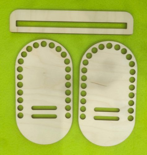   16,5x9cm Baza de sac crosetabila din lemn natural cu gaura de 9 mm, 1 set, grosime 3 mm