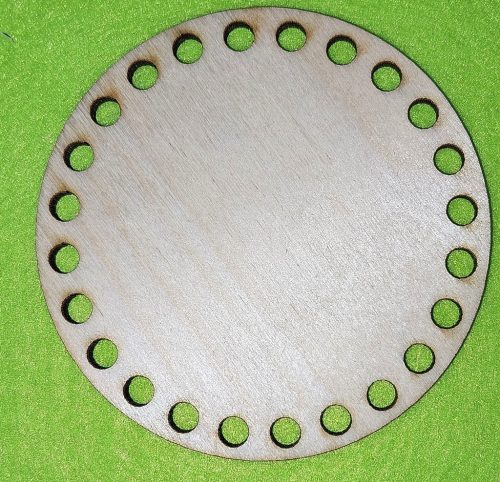 8cm Baza rotunda din lemn natural, crosetbil, cu gaura de 5 mm, grosime 1 buc. 3 mm