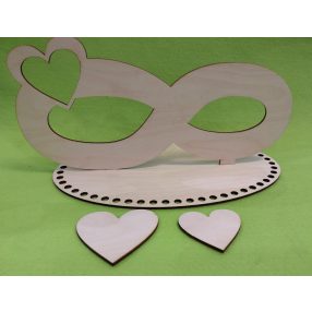   Semn infinit crosetabil din lemn natural, 1 set, bază 16x25cm, semn infinit 30x14.5cm, grosime 3mm