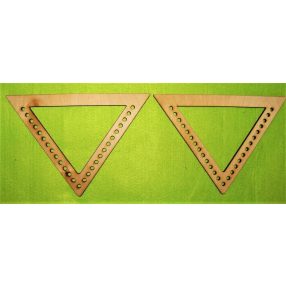   17x24 cm Maner triunghiular din lemn natural pentru geanta cu gaura de 6 mm, 1 pereche, grosime 3 mm