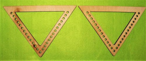 17x24 cm Maner triunghiular din lemn natural pentru geanta cu gaura de 6 mm, 1 pereche, grosime 3 mm