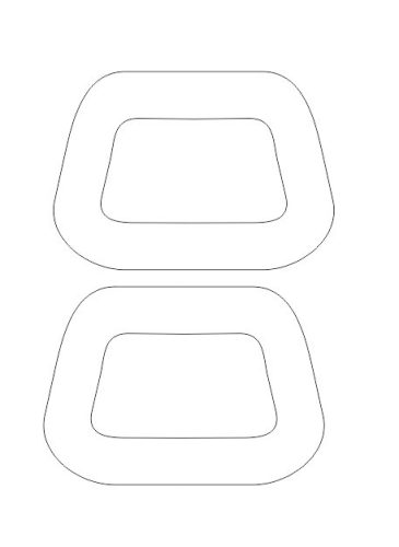 17x12 cm Maner trapezoidal din lemn natural pentru geanta, 1 pereche, grosime 3 mm